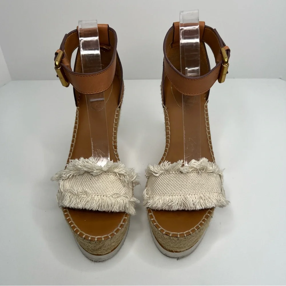 See By Chloe Glyn Espadrille Wedge Sandals Size EU 39
